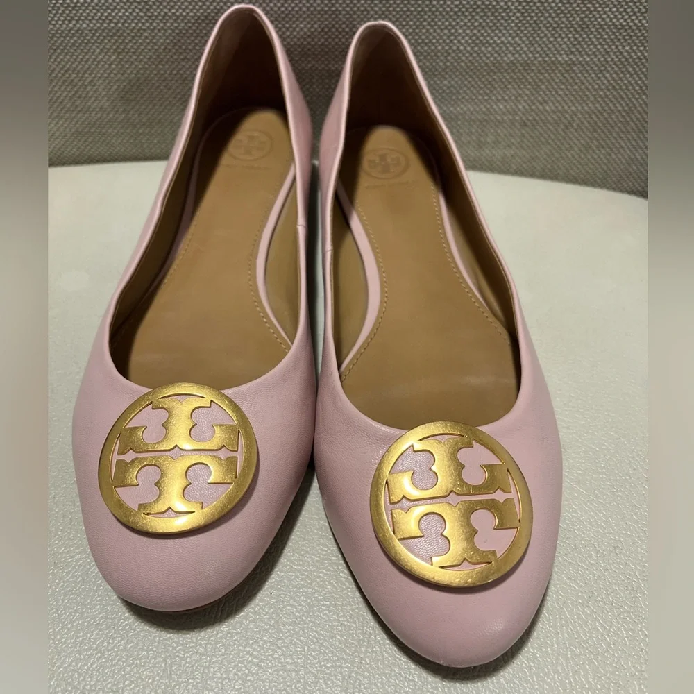 Tory Burch Benton Sea Shell Pink Ballet Flats Women’s Size 10